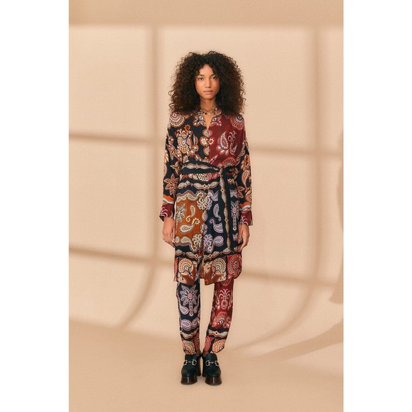 FARM Rio Tops - Farm Rio Sweet Mermaids Maxi Shirt in Black L
